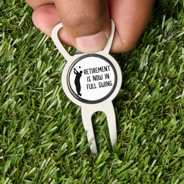 Retirement Golfer Birthday retired happy retiree Divot Tool (Insitu 1)