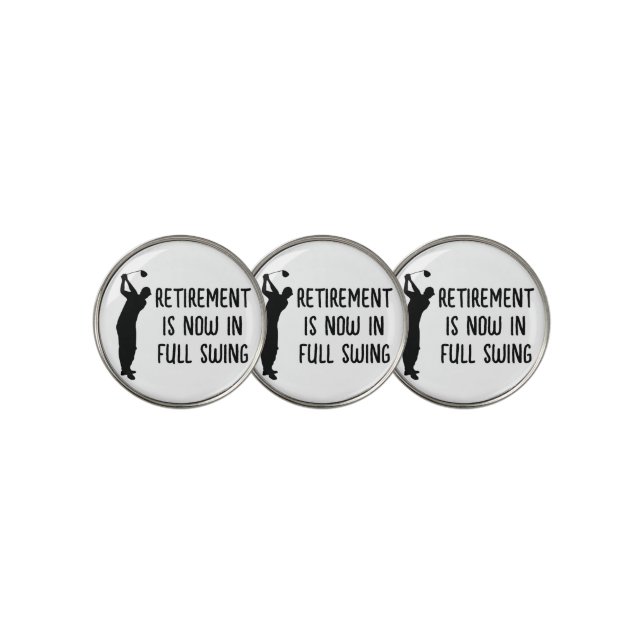 Retirement Golfer Birthday retired happy retiree Golf Ball Marker (3 Up)