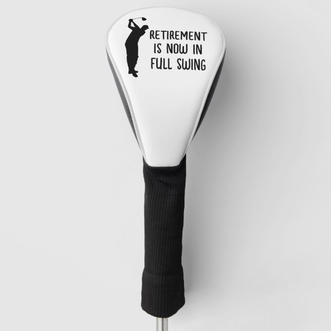 Retirement Golfer Birthday retired happy retiree Golf Head Cover (Front)