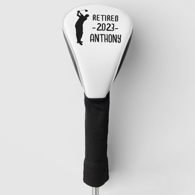 Retirement Golfer Birthday retired happy retiree Golf Head Cover (Front)