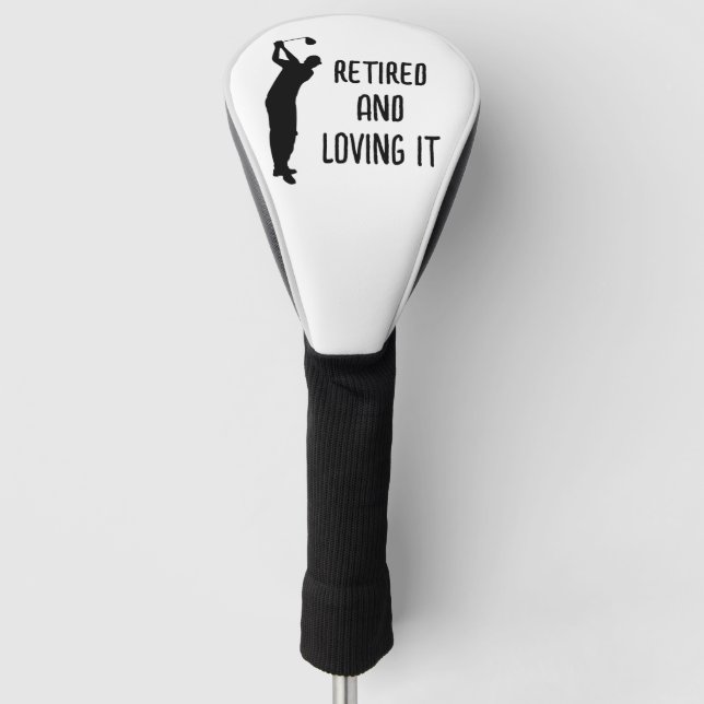 Retirement Golfer Birthday retired happy retiree Golf Head Cover (Front)