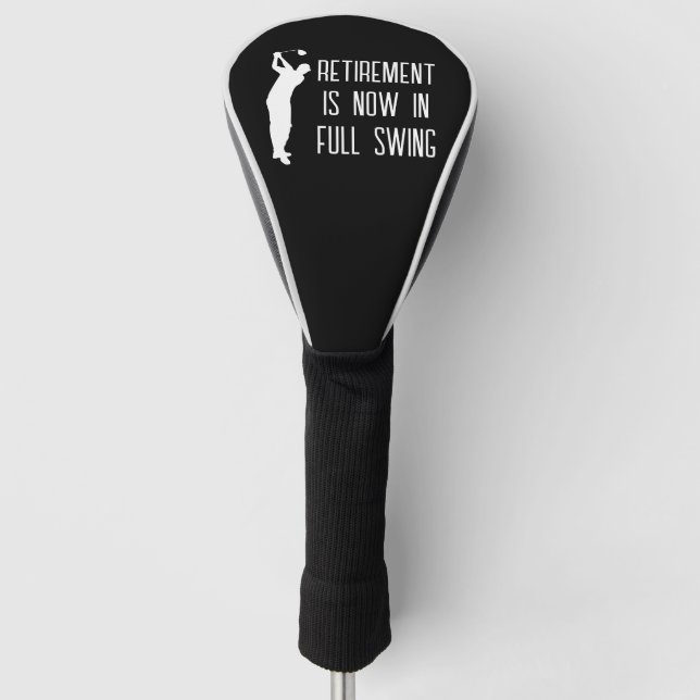 Retirement Golfer Birthday retired happy retiree Golf Head Cover (Front)