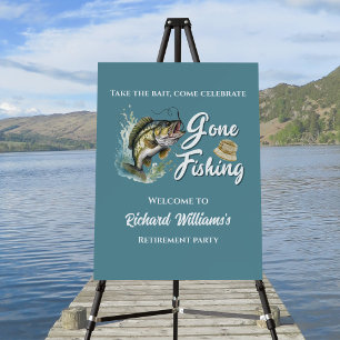 Retirement Gone Fishing Big Fish Retired Fisherman Foam Board