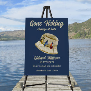 Retirement Gone Fishing Retired Fisherman Hat Foam Board