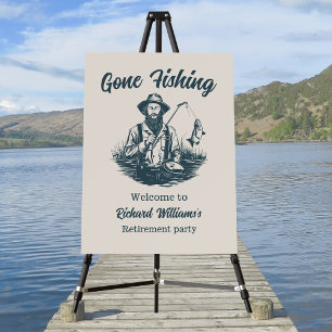 Retirement Gone Fishing Retired Fisherman Vintage Foam Board