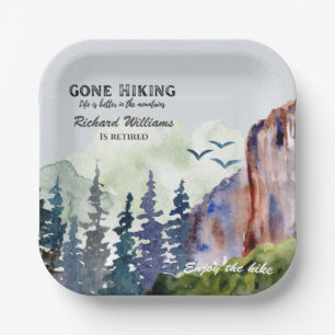 Retirement Gone Hiking Life is Better Mountains Paper Plates