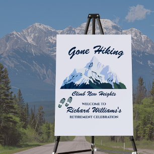 Retirement Gone Hiking Snowy Mountains Happy Trail Foam Board