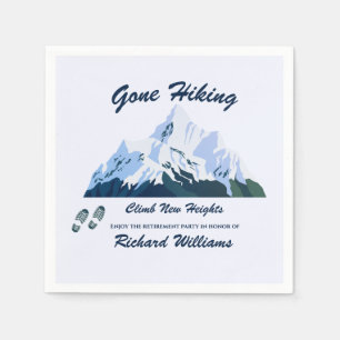 Retirement Gone Hiking Snowy Mountains Happy Trail Napkins