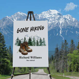 Retirement Gone Hiking to the Mountains Outdoors  Foam Board