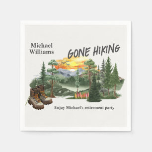 Retirement Gone Hiking to the Mountains Sunrise    Napkins