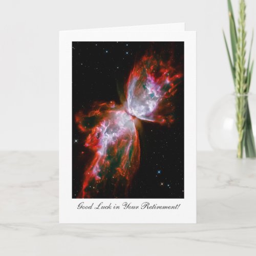 Retirement Good luck Butterfly Nebula Outer Space Card