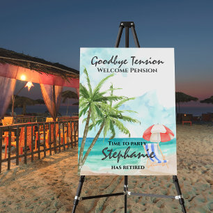 Retirement Goodbye Tension Summer Beach Party  Foam Board