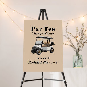 Retirement Grey Golf Cart Par Tee Themed Foam Board