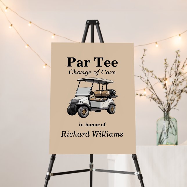 Retirement Grey Golf Cart Par Tee Themed Foam Board (In Situ (Stand))