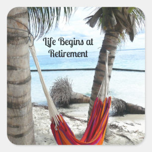 Retirement: Hammock on the Beach Square Sticker