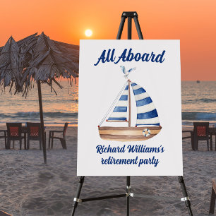 Retirement Happy Retirement Sailboat Watercolor Foam Board