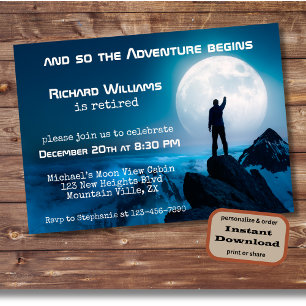 Retirement Hiking Next Adventure Too the moon Invitation