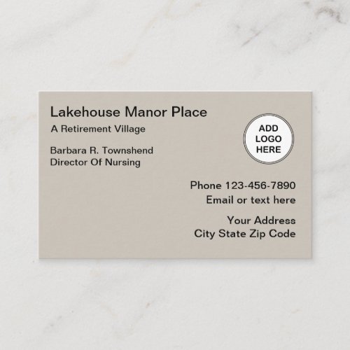 Retirement Home Logo Design Business Card