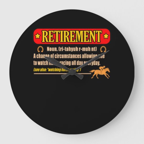 Retirement Horse Racing Barrel Racer Horses Race G Large Clock