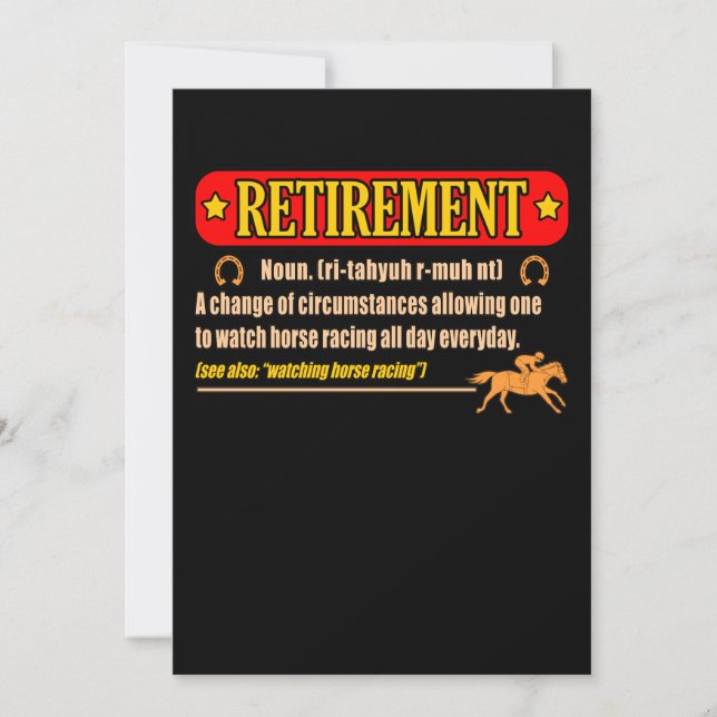 Retirement Horse Racing Barrel Racer Horses Race G Thank You Card (Front)