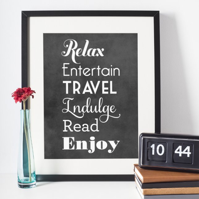 Retirement Inspiration Words Chalkboard Typography Poster (Creator Uploaded)