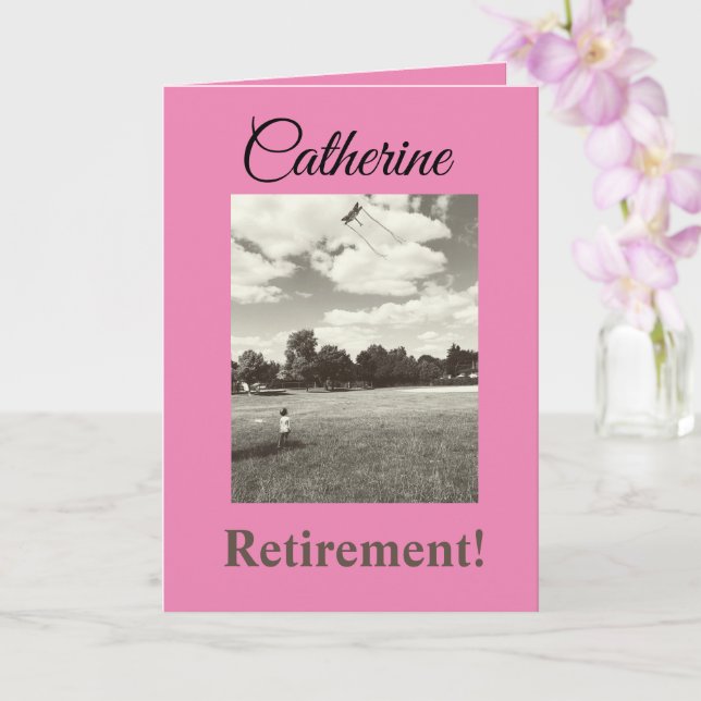 Retirement! Inspirational Girl Positive Wishes Card (Orchid)