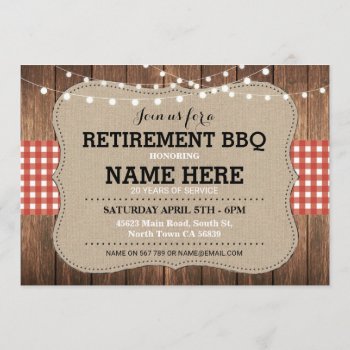 Retirement Invitation Bbq Retired Party Red Invite by WOWWOWMEOW at Zazzle