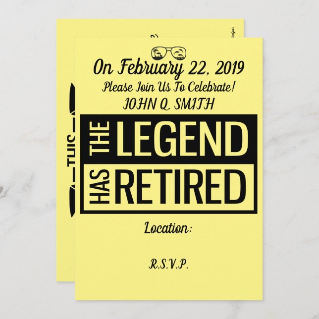 Retirement invitation Customizable (Front/Back)