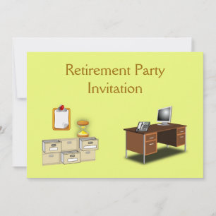 Retirement Invitation for office worker secretary