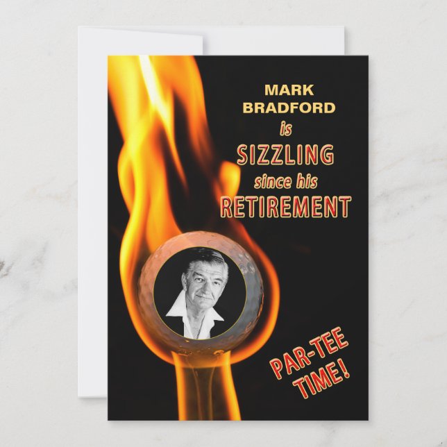 RETIREMENT INVITATION - GOLF SIZZLING - PHOTO (Front)