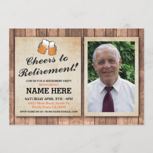 Retirement Invitation Photo Party Cheers Beers Pub
