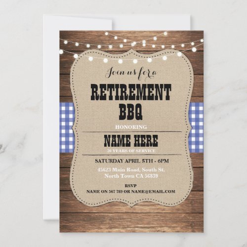 Retirement Invitation Retired Party BBQ Invite