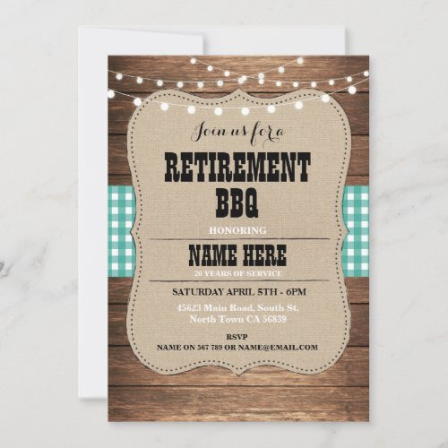 Retirement Invitation Retired Party BBQ Invite