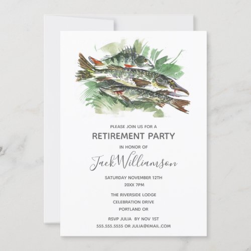 Retirement Invitation Retired Party  Fishing