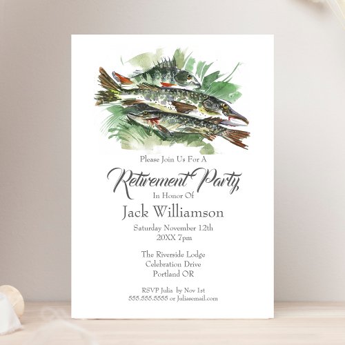 Retirement Invitation Retired Party  Fishing