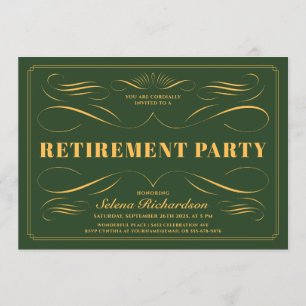 Retirement Invitations - Custom Color Scrollwork