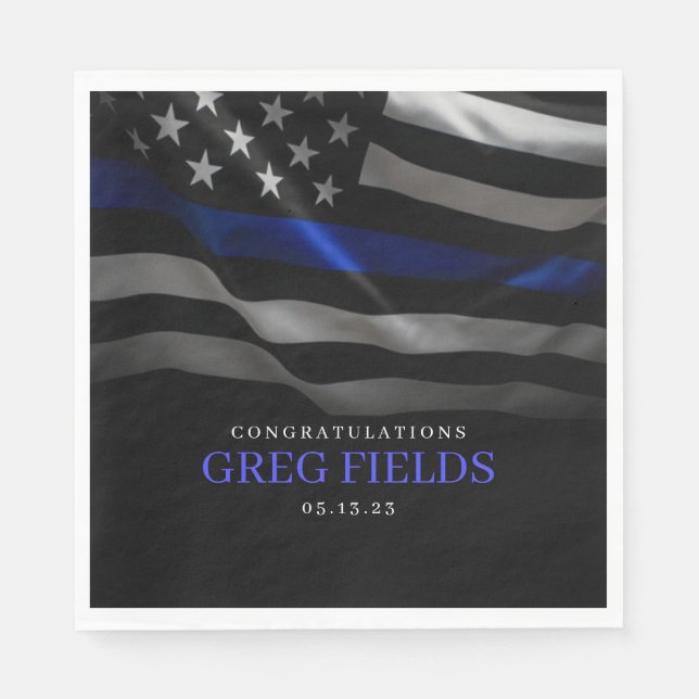  Retirement invite, Police Retirement,  Napkins (Front)