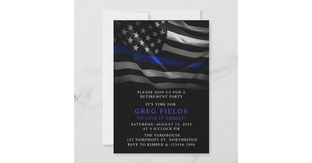 Retirement invite, Police Retirement, Surprise Invitation | Zazzle