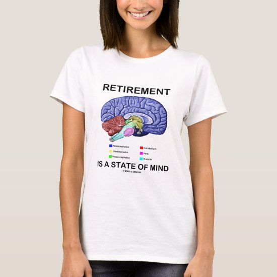 Retirement Is A State Of Mind (Anatomical Brain) T-Shirt