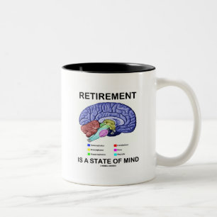 Retirement Is A State Of Mind (Anatomical Brain) Two-Tone Coffee Mug