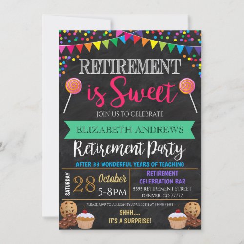 Retirement is Sweet Party Invitation