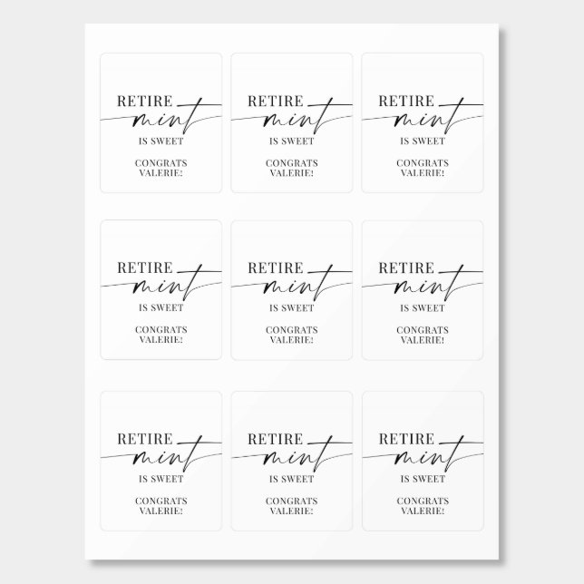 Retirement Is Sweet Retire Mint  (Sticker Sheet)