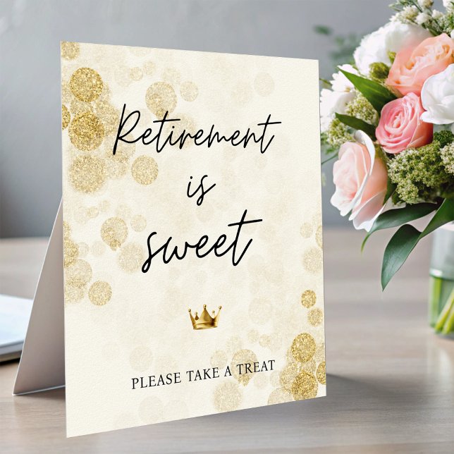 Retirement Is Sweet Retired Party Favor Sign (Retirement Is Sweet Retired Party Favor Sign)
