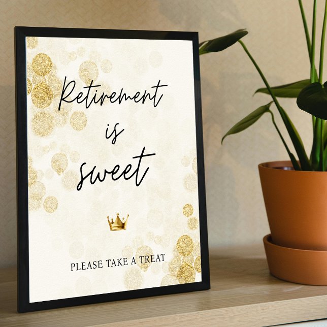 Retirement Is Sweet Retired Party Favor Sign (Retirement Is Sweet Retired Party Favor Sign)
