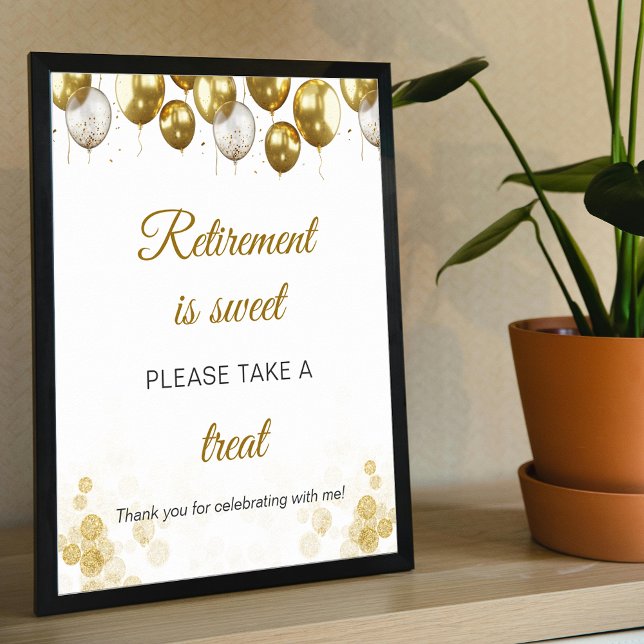 Retirement Is Sweet Retirement Party Favor Sign (Retirement Is Sweet Retirement Party Favor Sign)