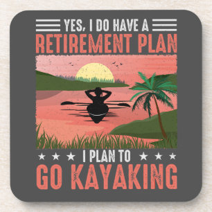 Retirement Kayaking Plan Beverage Coaster