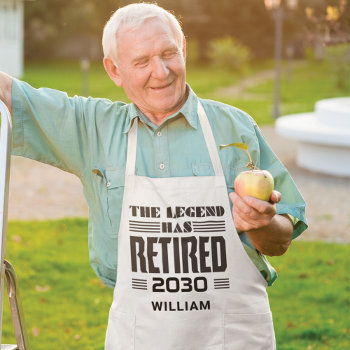 Retirement Legend Gift Personalized Coworker Chef Long Apron by Milestone_Hub at Zazzle