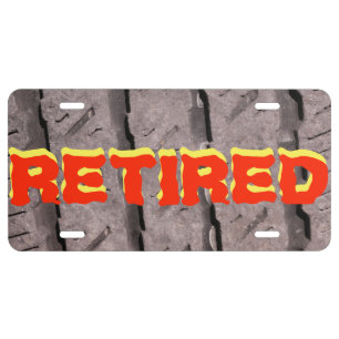 Retirement License Plate-Truck Tire Tread Plate