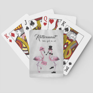 Retirement looks good on us! Chic Classy Flamingo Poker Cards