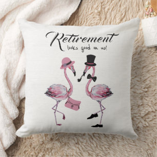 Retirement looks good on us! Chic Classy Flamingo Throw Pillow